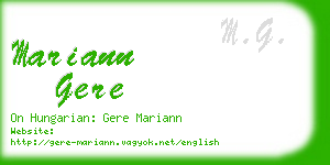 mariann gere business card